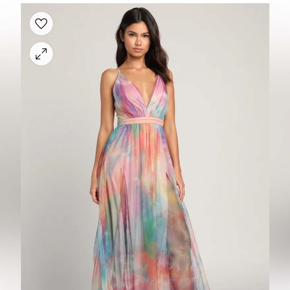 Watercolor style tie-dye dress